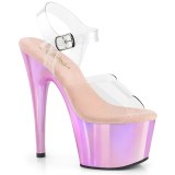 Transparent 18 cm ADORE-708HT Rose sandales talons hauts plateforme