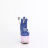 Transparent 18 cm ADORE-708HT bleues sandales talons hauts plateforme