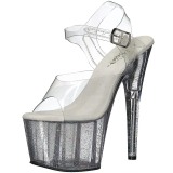 Transparent 18 cm ADORE-708MG etincelle talons avec plateforme