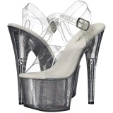 Transparent 18 cm ADORE-708MG etincelle talons avec plateforme