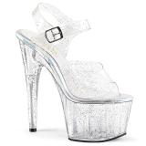 Transparent 18 cm ADORE-708MMG etincelle talons avec plateforme