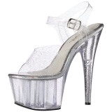 Transparent 18 cm ADORE-708MMG etincelle talons avec plateforme