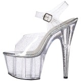 Transparent 18 cm ADORE-708MMG etincelle talons avec plateforme