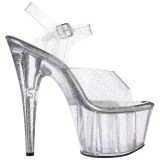 Transparent 18 cm ADORE-708MMG etincelle talons avec plateforme