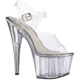 Transparent 18 cm ADORE-708MMG etincelle talons avec plateforme