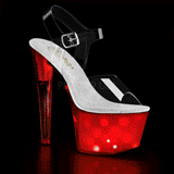 Transparent 18 cm DISCOLITE-708 sandales LED ampoule pour stripteaseuse