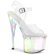 Transparent 18 cm ESTEEM-708RBP Hologramme talons avec plateforme