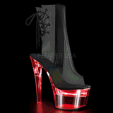 Transparent 18 cm FLASH-1018C-7 bottines poledance plateforme lumineuses LED
