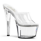 Transparent 18 cm PLEASER SKY-301 Plateforme Mules Chaussures