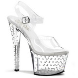 Transparent 18 cm Pleaser STARDUST-708 Talons Aiguilles Plateforme