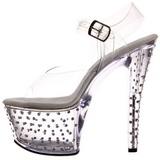 Transparent 18 cm Pleaser STARDUST-708 Talons Aiguilles Plateforme