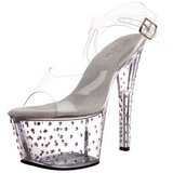 Transparent 18 cm Pleaser STARDUST-708 Talons Aiguilles Plateforme