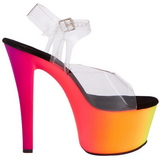 Transparent 18 cm RAINBOW-308UV Plateforme Neon Sandales Femmes