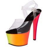 Transparent 18 cm RAINBOW-308UV Plateforme Neon Sandales Femmes