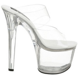 Transparent 18 cm SKY-302 Plateau Mules Talons Hauts