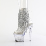 Transparent 18 cm SPECTATOR-1017RSF talons hauts bottines a frangees