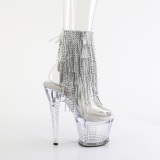 Transparent 18 cm SPECTATOR-1017RSF talons hauts bottines a frangees