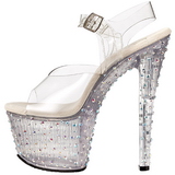 Transparent 18 cm STARDANCE-708 Strass Plateforme Talons Hauts