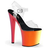 Transparent 19 cm RAINBOW-708UV Plateforme Neon Sandales Femmes
