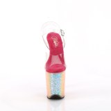 Transparent 20 cm FLAMINGO-808RG-02 hauts talons avec plateforme glitter