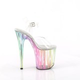 Transparent 20 cm FLAMINGO-808RG-03 hauts talons avec plateforme glitter