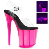 Transparent 20 cm FLAMINGO-808UVT Plateforme Neon Sandales Femmes