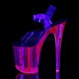 Transparent 20 cm FLAMINGO-808UVT Plateforme Neon Sandales Femmes