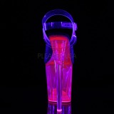 Transparent 20 cm FLAMINGO-808UVT Plateforme Neon Sandales Femmes