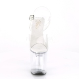 Transparent 20 cm FLASH-808 sandales poledance plateforme lumineuses LED