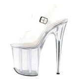 Transparent 20 cm Pleaser FLAMINGO-808MMG chaussures  talons etincelle