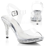 Transparent 9,5 cm IRIS-408 Strass Plateforme Talons Hauts