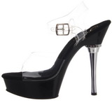 Transparent Noir 14 cm ALLURE-608 Chaussures Plateau Talon Haut