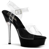 Transparent Noir 14 cm ALLURE-608 Chaussures Plateau Talon Haut