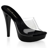 Transparent Noir 14 cm COCKTAIL-501 Mules Talon Haut