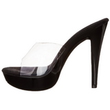 Transparent Noir 14 cm COCKTAIL-501 Mules Talon Haut