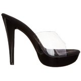 Transparent Noir 14 cm COCKTAIL-501 Mules Talon Haut