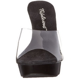 Transparent Noir 14 cm COCKTAIL-501 Mules Talon Haut