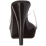 Transparent Noir 14 cm COCKTAIL-501 Mules Talon Haut