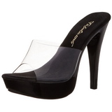 Transparent Noir 14 cm COCKTAIL-501 Mules Talon Haut