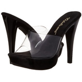 Transparent Noir 14 cm COCKTAIL-501 Mules Talon Haut