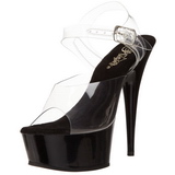 Transparent Noir 15 cm Pleaser DELIGHT-608 Talons Aiguilles Plateforme