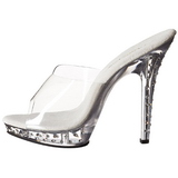 Transparent Strass Platform 13 cm LIP-101SDT Mules Talons Hauts