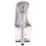 Transparent Strass Platform 18 cm STARDUST-701 Mules Talons Hauts