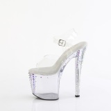 Transparent strass plateforme 708RS-02 sandales 19 cm talons hauts pleaser