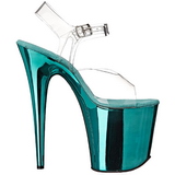 Turquoise 20 cm FLAMINGO-808 Chrome Plateforme Talons Hauts