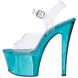 Turquoise Transparent 18 cm SKY-308 Plateforme Haut Talon