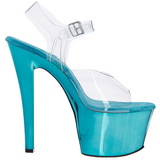 Turquoise Transparent 18 cm SKY-308 Plateforme Haut Talon