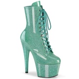 Turquoise glitter 18 cm pleaser bottines talons hauts femme