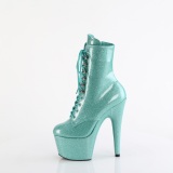 Turquoise glitter 18 cm pleaser bottines talons hauts femme