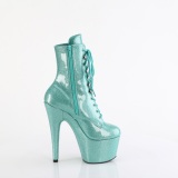 Turquoise glitter 18 cm pleaser bottines talons hauts femme